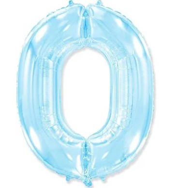 1207-4752 Шарик цифра "0", 101см Pastel Blue