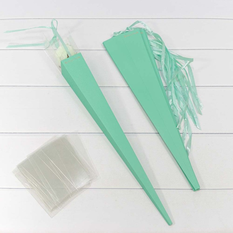 720017/6 Коробка "Ваза для цветов" 6*6*60 "Для одной розы" Тиффани 1/10 1/500