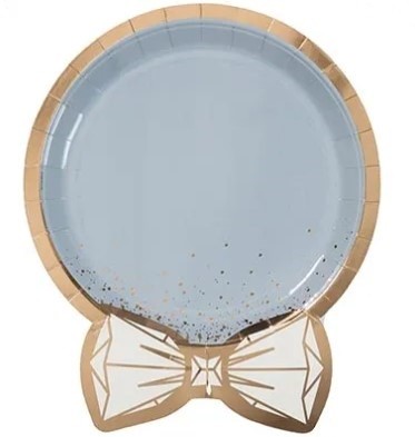 1502-5080 Тарелка фигур Свадьба LUX Grey 25см 6штG