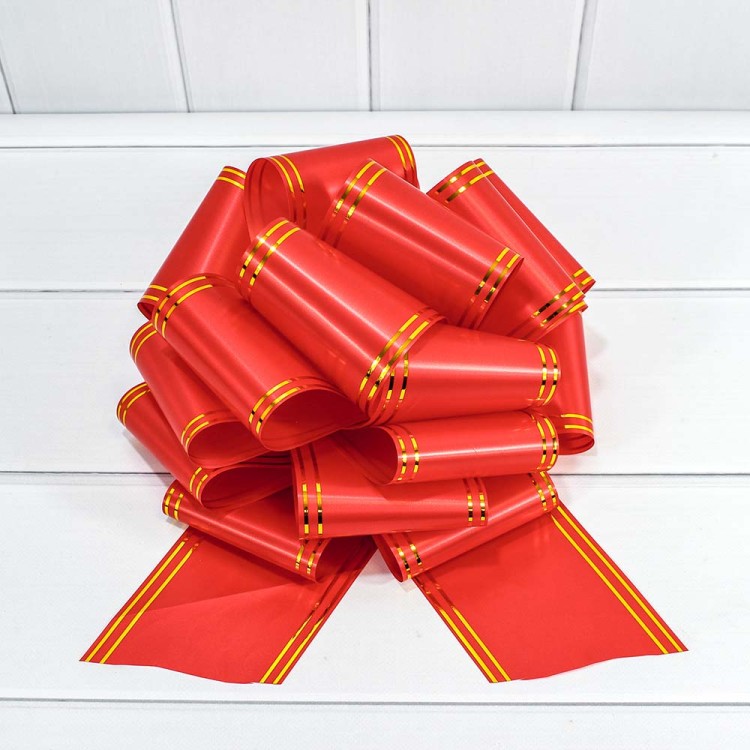 000525-100 Бант-шар 10см с золотой полосой (микс) 1/20 1/400