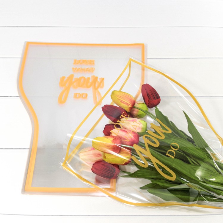 001510/3	Плёнка в листах "Конус для цветов" 36*20*45 (30 шт.) Жёлтая рамка 1/100