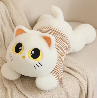 HY807030905W Мягкая игрушка Кот размер 70см Белый