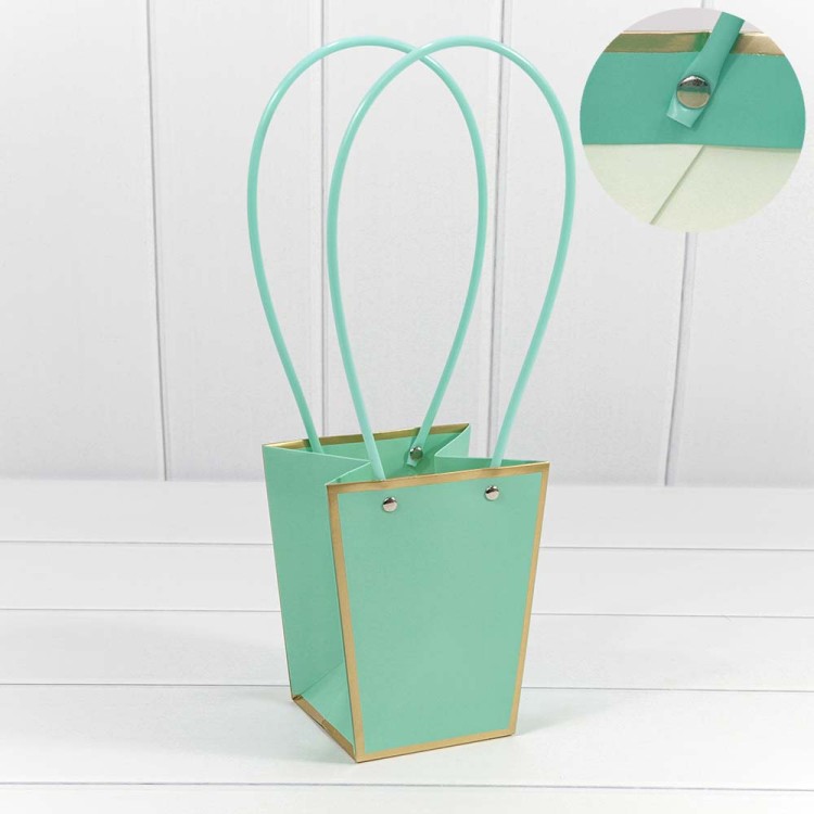 000172G/3 Пакет подарочный "Ваза для цветов" 15,5*13*9,5 с золотой рамкой Тиффани 1/10 1/150 000172G/3 Пакет подарочный "Ваза для цветов" 15,5*13*9,5 с золотой рамкой Тиффани 1/10 1/150