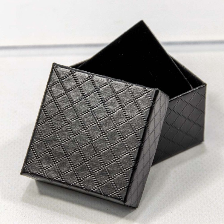 61255/7 Коробка Квадратная 5,5*5,5*3,5 "Ромбики" Чёрный 1/24 1/360