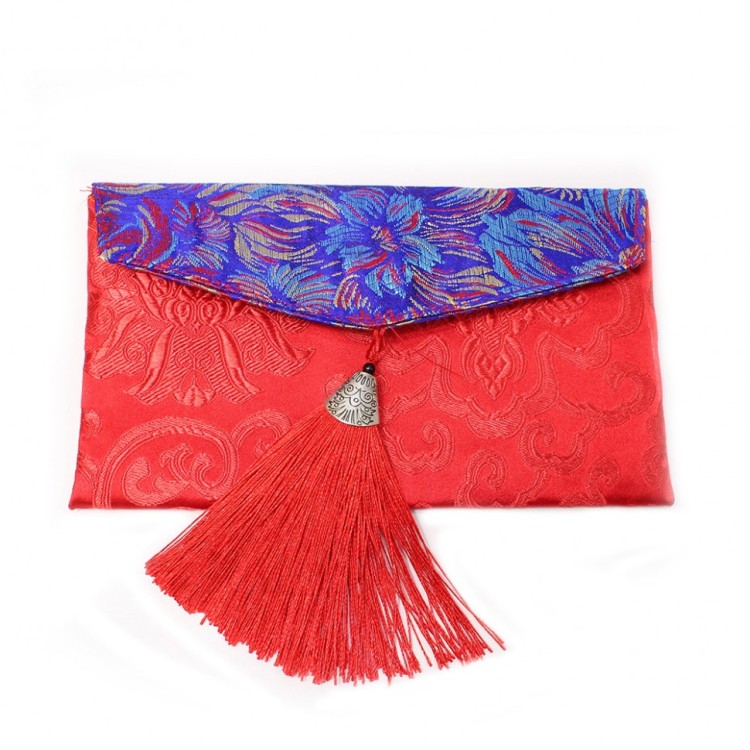 104051 Кошелек 10,5*19 см красно-синий