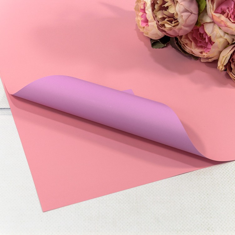 1631/0331 Плёнка в листах 55*55 (20 шт.) матовая двухсторонняя 65мкм Умеренный розовый/Сиреневый 1/60	