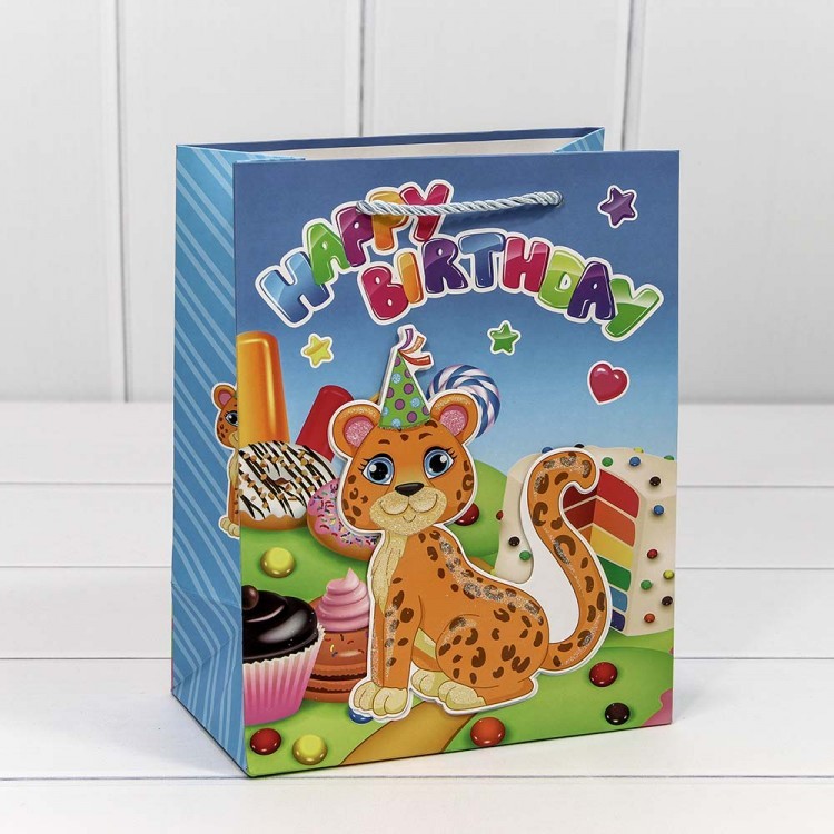 000105E Пакет подарочный с 3D аппликацией "Детский" (микс 2) 18*23*10 1/20 1/360