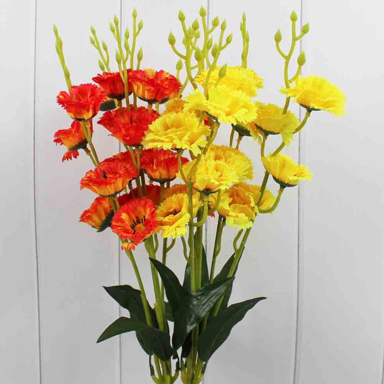 303-02-121к600/03 Искусственные цветы оранжевый Ветка гвоздики 44 см 1/1 