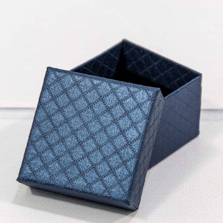 61255/5 Коробка Квадратная 5,5*5,5*3,5 "Ромбики" Синий 1/24 1/360