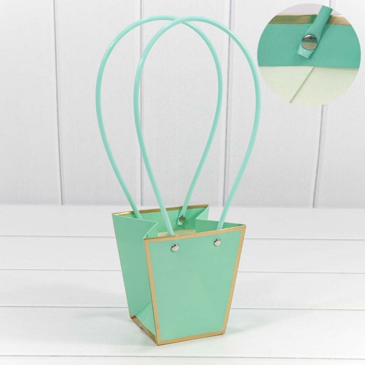 000172H/3 Пакет подарочный "Ваза для цветов" 12,5*12*8 с золотой рамкой Тиффани 1/10 1/200 000172H/3 Пакет подарочный "Ваза для цветов" 12,5*12*8 с золотой рамкой Тиффани 1/10 1/200