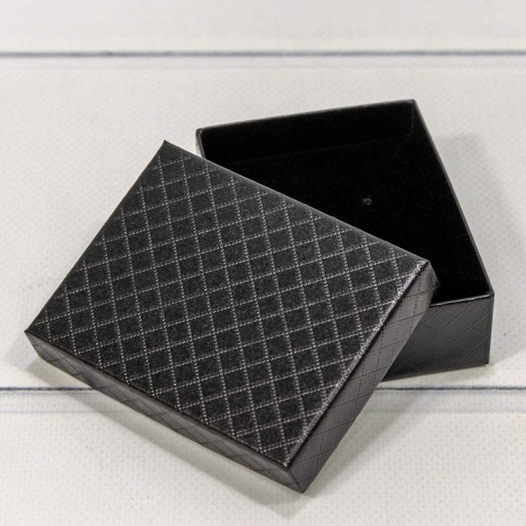 61279/7 Коробка Прямоугольная 9*7*2,8 "Ромбики" Чёрный 1/12 1/240