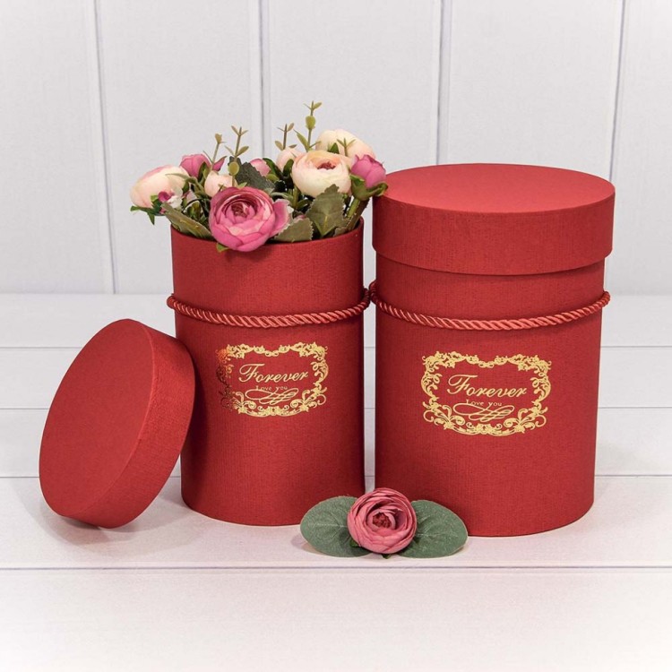 7212018/0032 Коробки Цилиндр Набор 1/2 14*19 "Forever" Красный 1/24