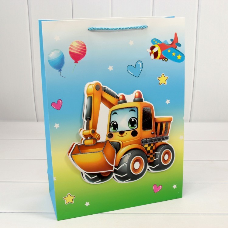 000107A Пакет подарочный с 3D аппликацией "Детский" (микс 107) 30*41,5*12 210г 1/20 1/80