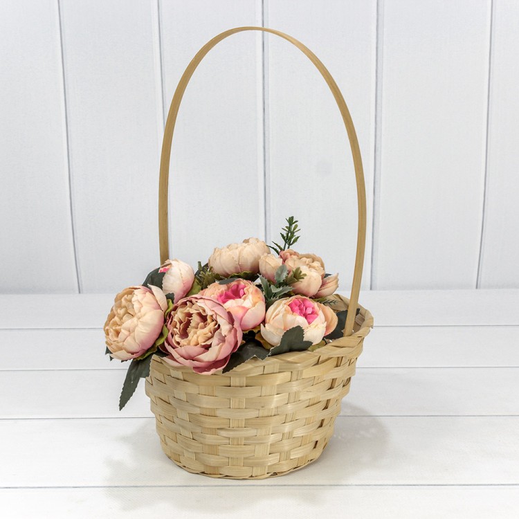 420201/2 Корзина плетёная Круглая 20*11/35 с ручкой "Береста" Натуральный 1/120 420201/2 Корзина плетёная Круглая 20*11/35 с ручкой "Береста" Натуральный 1/120