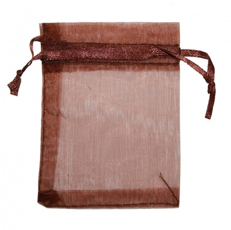 000801-9C Мешочки из органзы 26*32 см однотонные кофейный 1/100 1/2000 