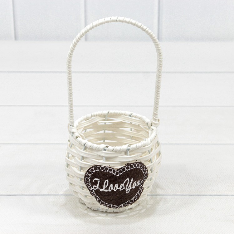 420127/1 Корзина плетёная Круглая 9*9 (±5%) из пластика с ручкой Белый 1/100 420127/1 Корзина плетёная Круглая 9*9 (±5%) из пластика с ручкой Белый 1/100