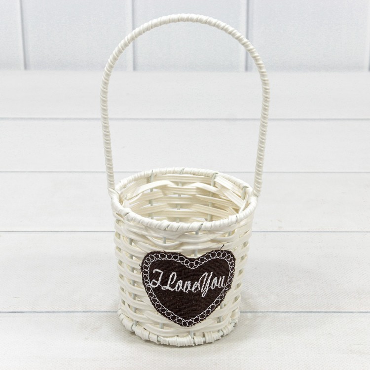 420128/1 Корзина плетёная Круглая 10*9 (±5%) из пластика с ручкой Белый 1/100 420128/1 Корзина плетёная Круглая 10*9 (±5%) из пластика с ручкой Белый 1/100