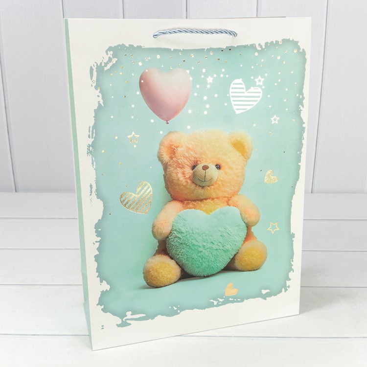 000314A Пакет подарочный с тиснением "Мишки" (микс) 30*41,5*12 210г 1/20 1/80