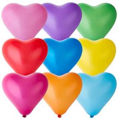 1105-0000 Шары Сердце 25см ассорти 50шт
