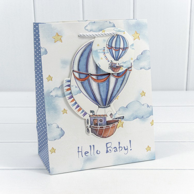 000316E Пакет подарочный с 3D аппликацией "Детский" (микс 316) 18*23*10 210г 1/20 1/360