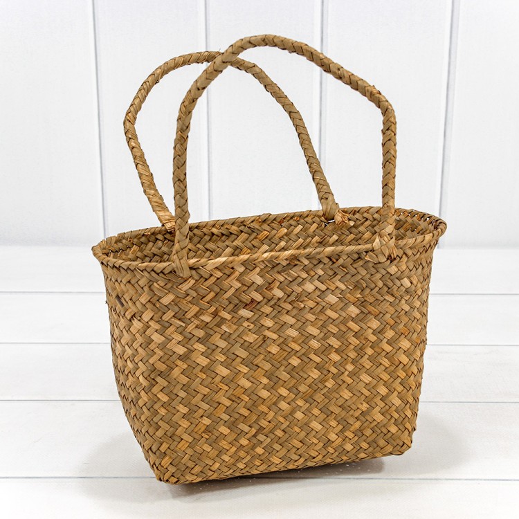 420210/3 Корзина плетёная 26*13*17 (±5%) из камыша с ручками Натуральный 1/60 420210/3 Корзина плетёная 26*13*17 (±5%) из камыша с ручками Натуральный 1/60