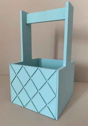 0011666 Кашпо деревянное "Сетка" с ручкой 12,5*12,5*10 Серо-голубой 0011666 Кашпо деревянное "Сетка" с ручкой 12,5*12,5*10 Серо-голубой