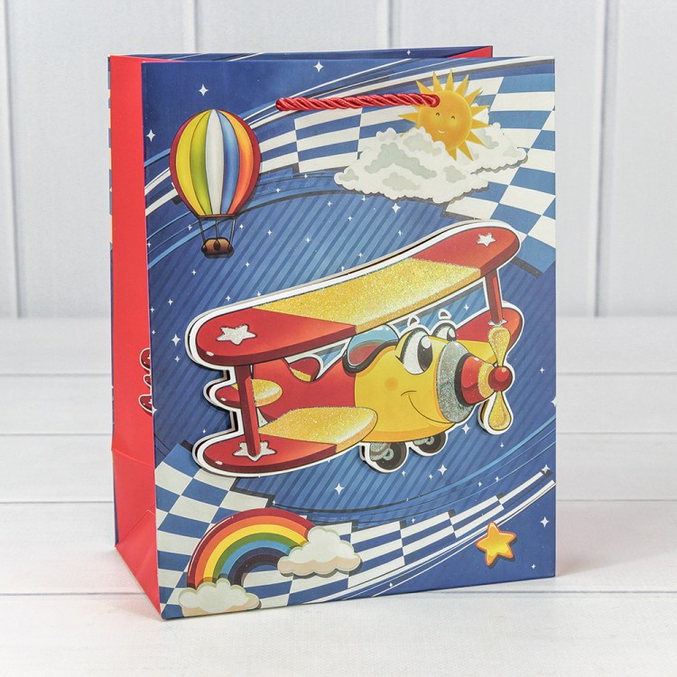 000317E Пакет подарочный с 3D аппликацией "Детский" (микс 317) 18*23*10 210г 1/20 1/360