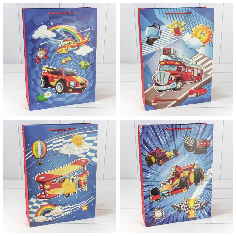 000317A Пакет подарочный с 3D аппликацией "Детский" (микс 317) 30*41,5*12 210г 1/20 1/80