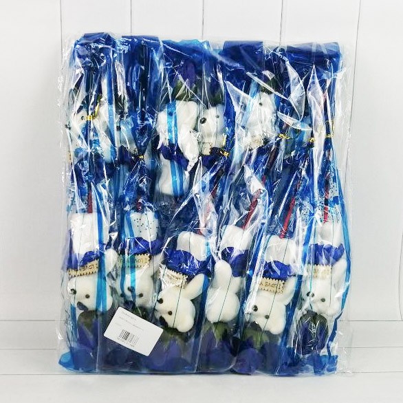 4500/2 Роза с мишкой синий