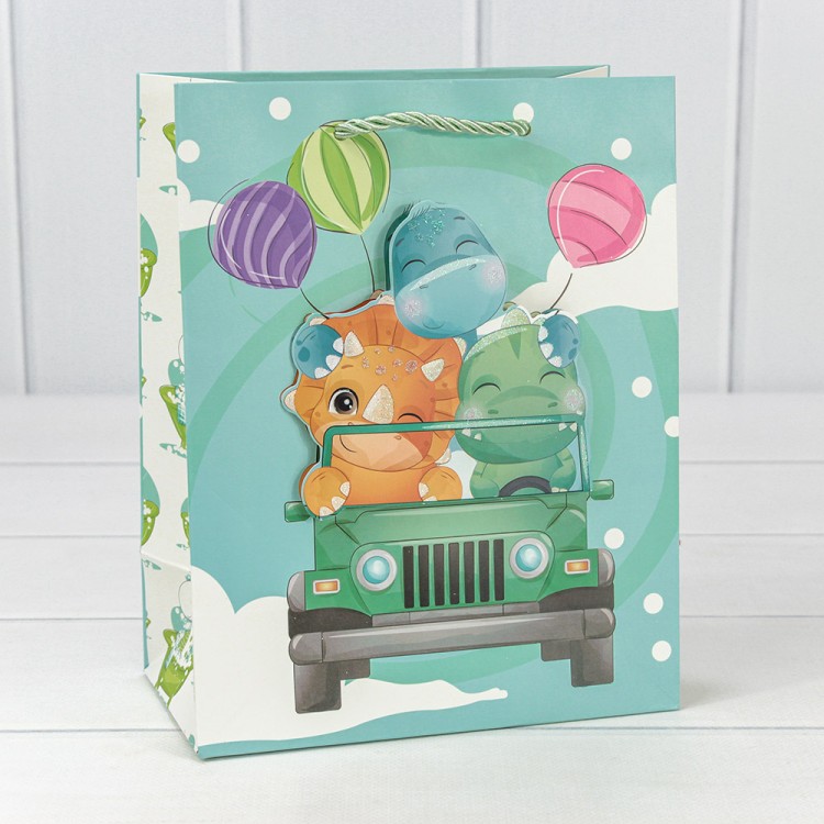 000328E Пакет подарочный с 3D аппликацией "Детский" (микс 328) 18*23*10 210г 1/20 1/360