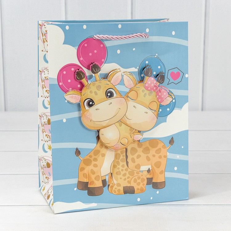 000328E Пакет подарочный с 3D аппликацией "Детский" (микс 328) 18*23*10 210г 1/20 1/360