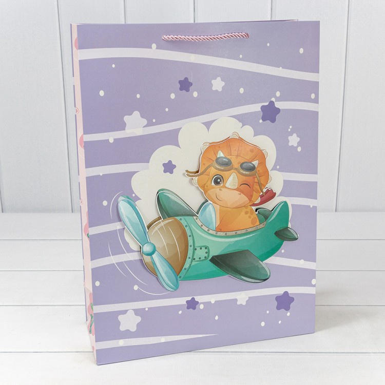 000328A Пакет подарочный с 3D аппликацией "Детский" (микс 328) 30*41,5*12 210г 1/20 1/80