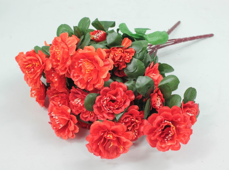 212-02-01 Искусственные цветы Азалия 35см Красный 1/2