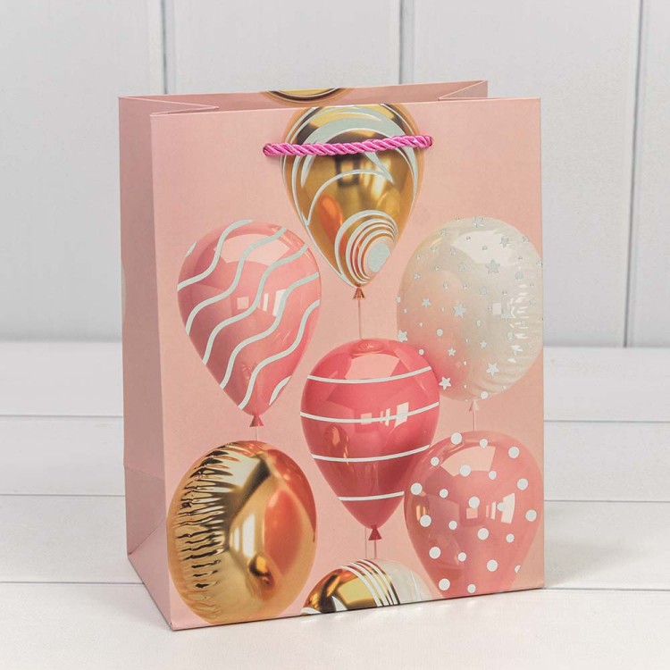 000129E Пакет подарочный с тиснением "Воздушные шары" (микс) 18*23*10 210г 1/20 1/720