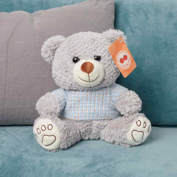 JX502716218GR Мягкая игрушка Мишка в голубой кофте размер 27 см 