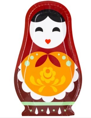 1502-6694 Тарелка фигурная Матрешка 23см 6шт/G