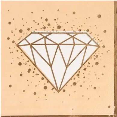 1502-5084 Салфетки Свадьба Luxe Peach, 6шт 33см