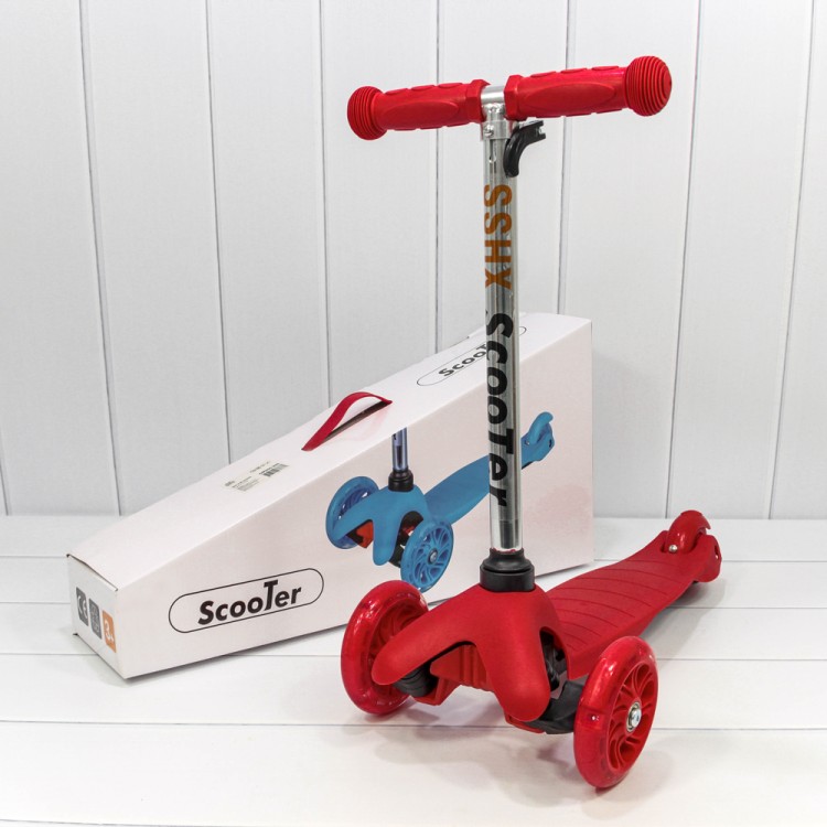 000200-200 Самокат детский 3-х колёсный со светящимися колесами (ассортимент) 1/12