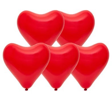 1111-1316 Набор шаров Сердце красное 30см 5шт